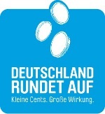 Blau-weißes Logo von DEUTSCHLAND RUNDET AUF